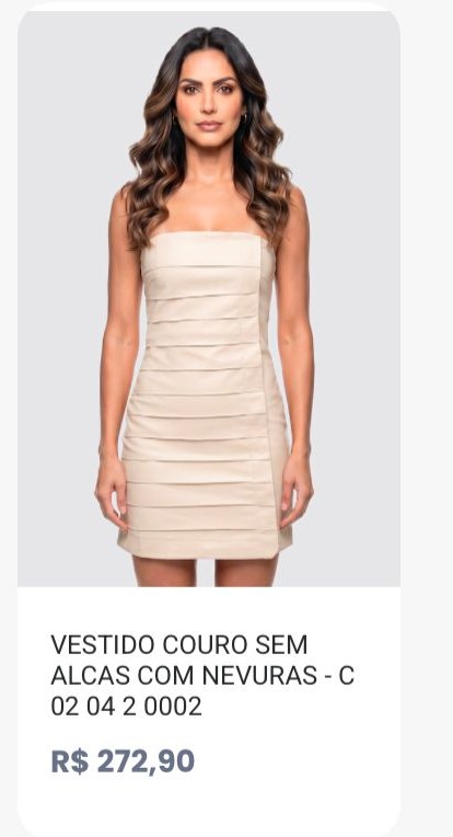 Vestido Couro sem Alças