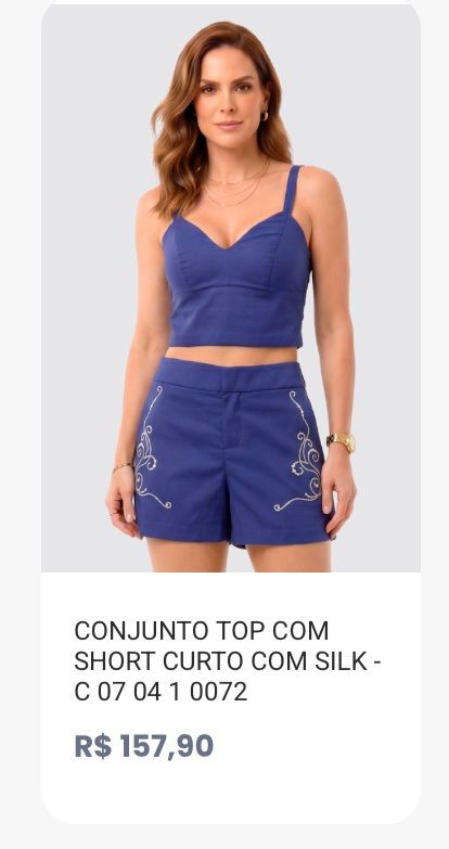Conjunto Top com Shorts Curto