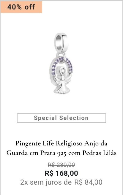 Pingente Life Religioso Anjo da Guarda