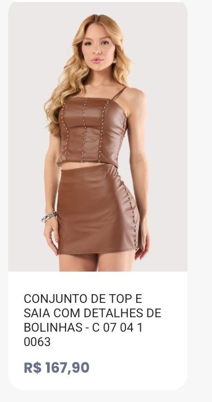 Conjunto de Top e Saia com Bolinhas