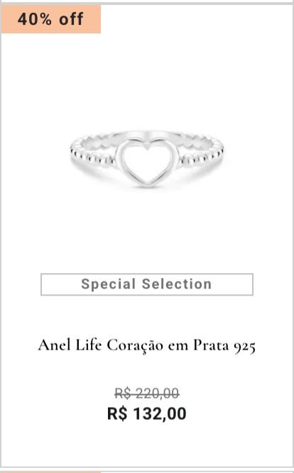 Anel Life Coração