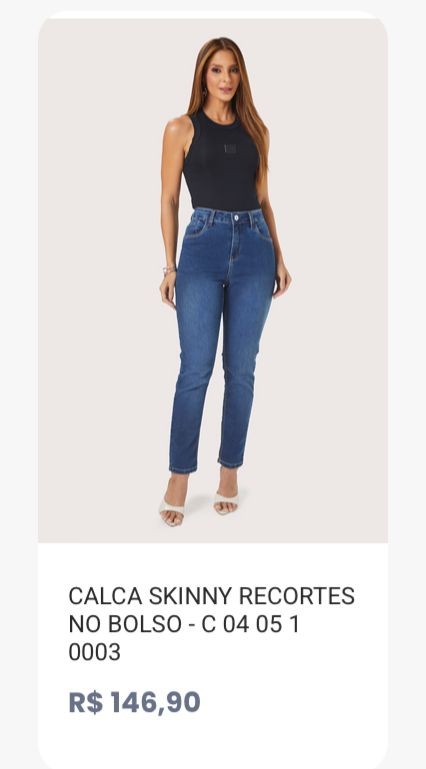 Calça Skinny Recortes no Bolso