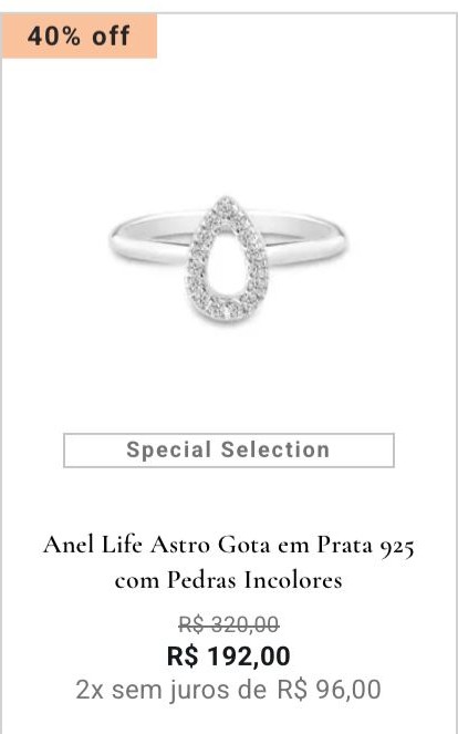 Anel Life Astro Gota
