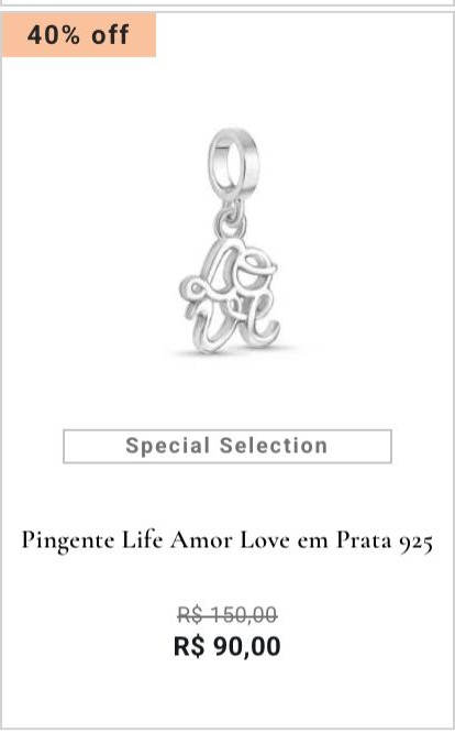 Pingente Life Amor Love