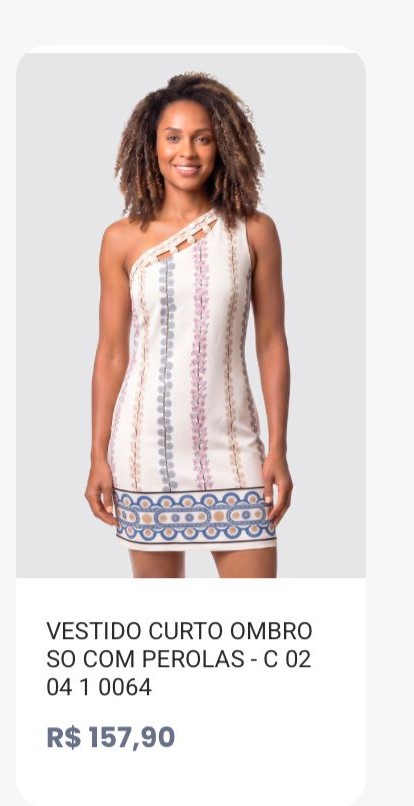 Vestido Curto Ombro Só com Pérolas