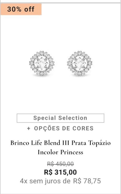 Brinco Life Blend Topázio