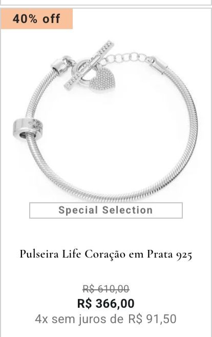 Pulseira Life de Coração